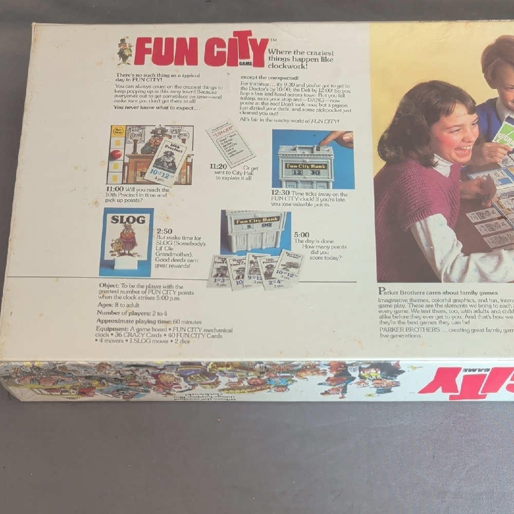 FUN CITY Vintage Board Game by Parker Brothers - White & Pink Box - Picture 7 of 7